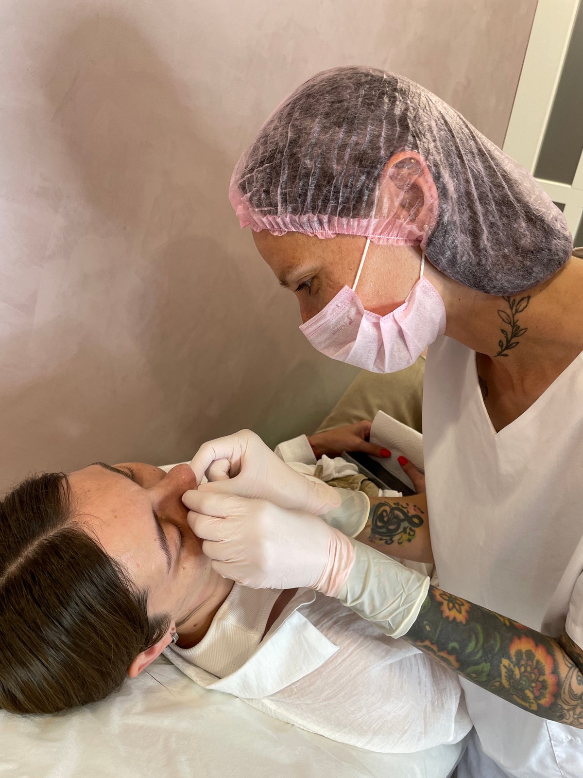 Facial procedure underway at an Izhevsk clinic