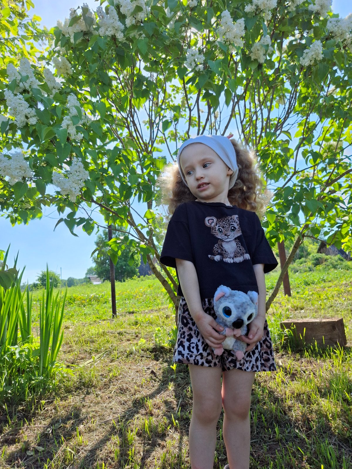 Family moments captured in rural Russian town morning hours
