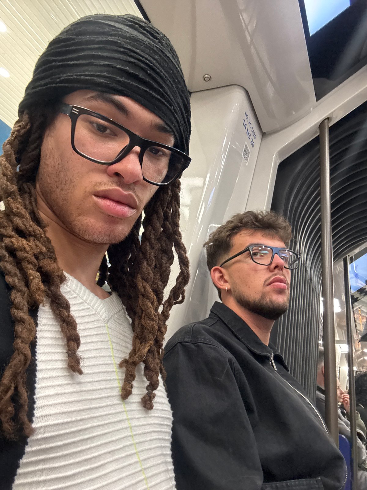 Two passengers spotted on Paris public transport Thursday evening