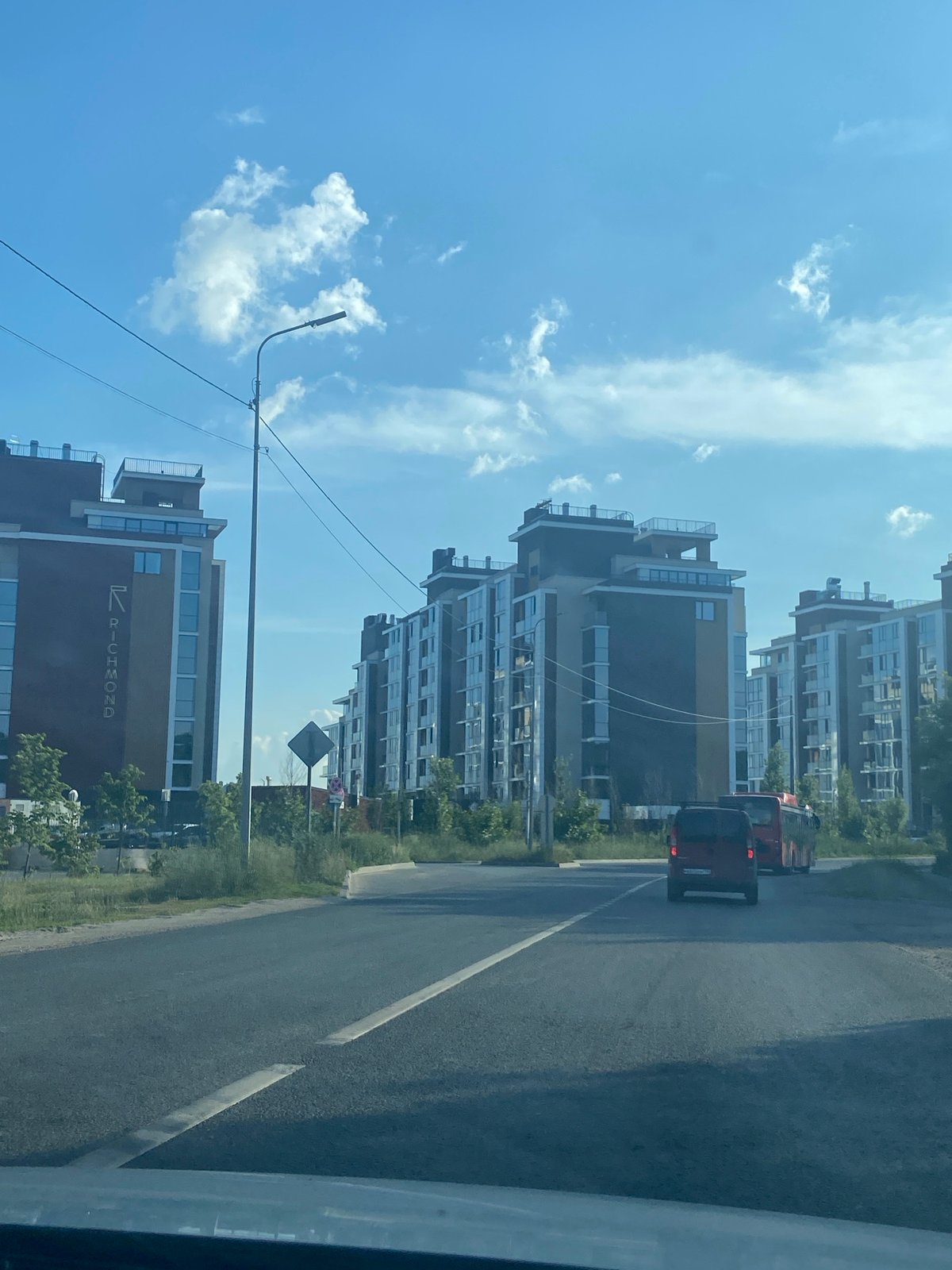 Driving through Kazan on sunny afternoon