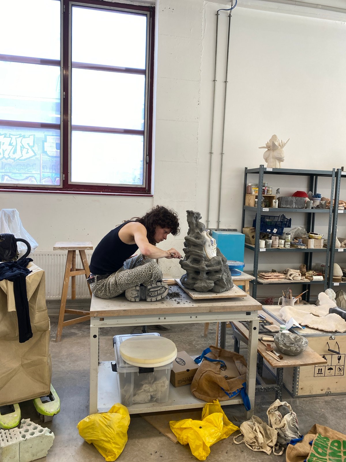 Artist studio documented in Saint-Ouen-sur-Seine during daytime hours
