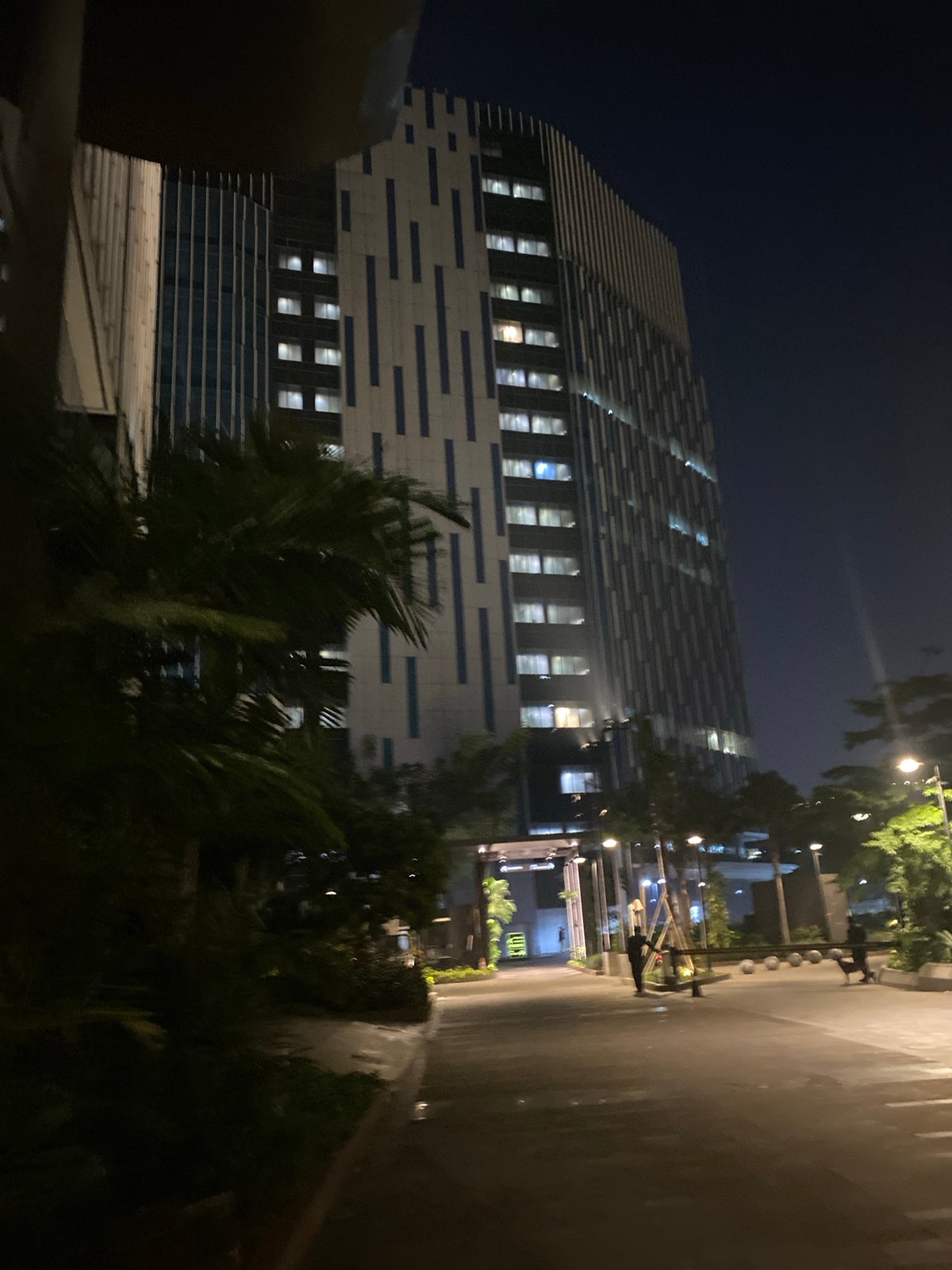 Evening at an upscale Central Jakarta rooftop bar and restaurant