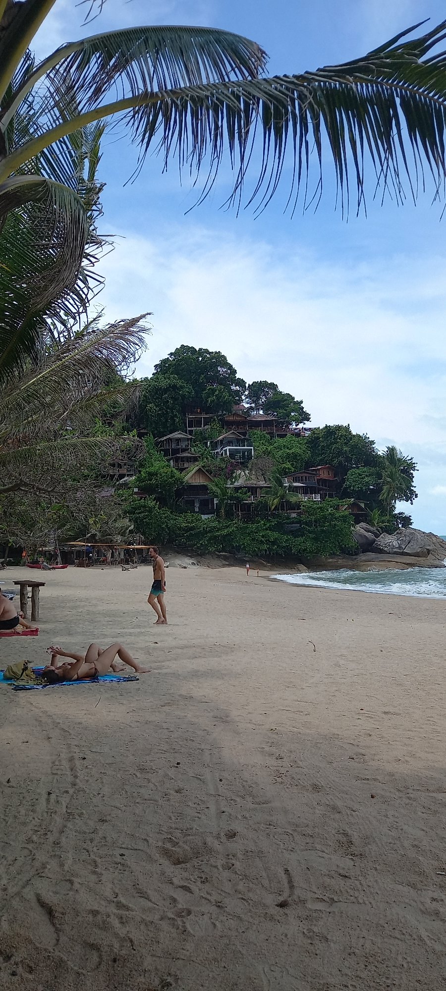 Early morning beach life captured in Thailand coastal area