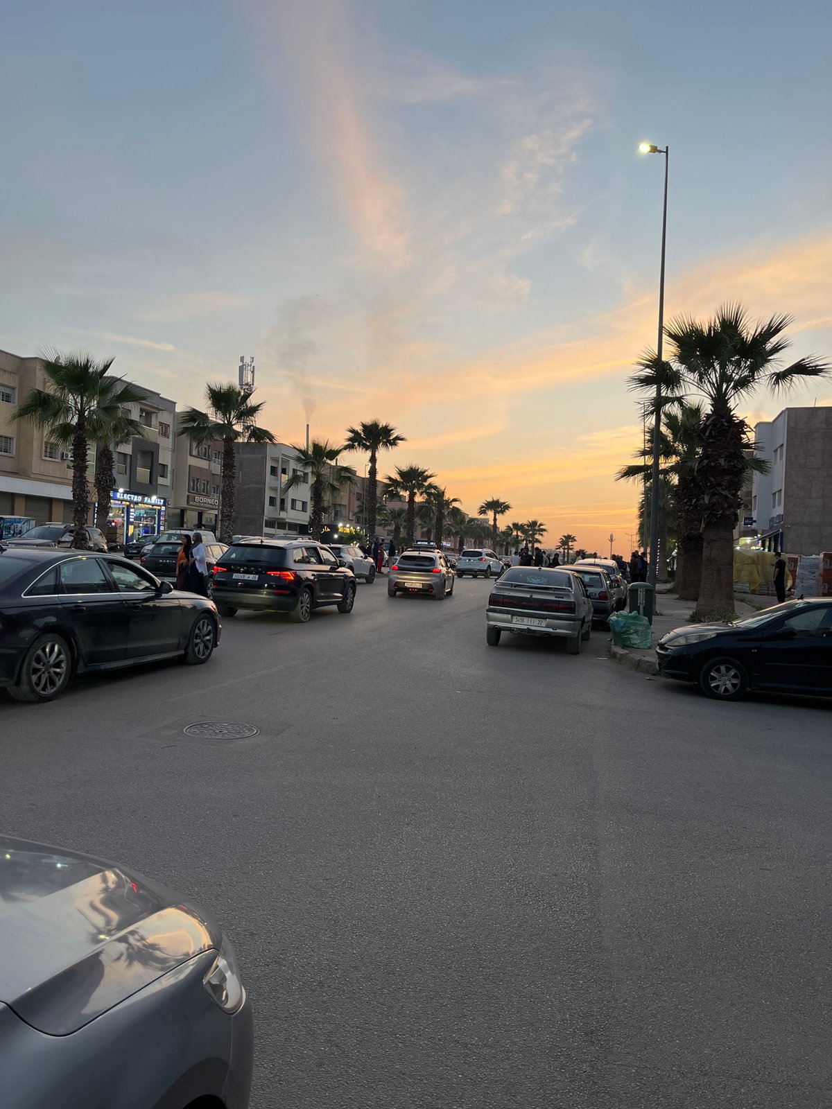 Sunset street scenes documented in Fez, Morocco