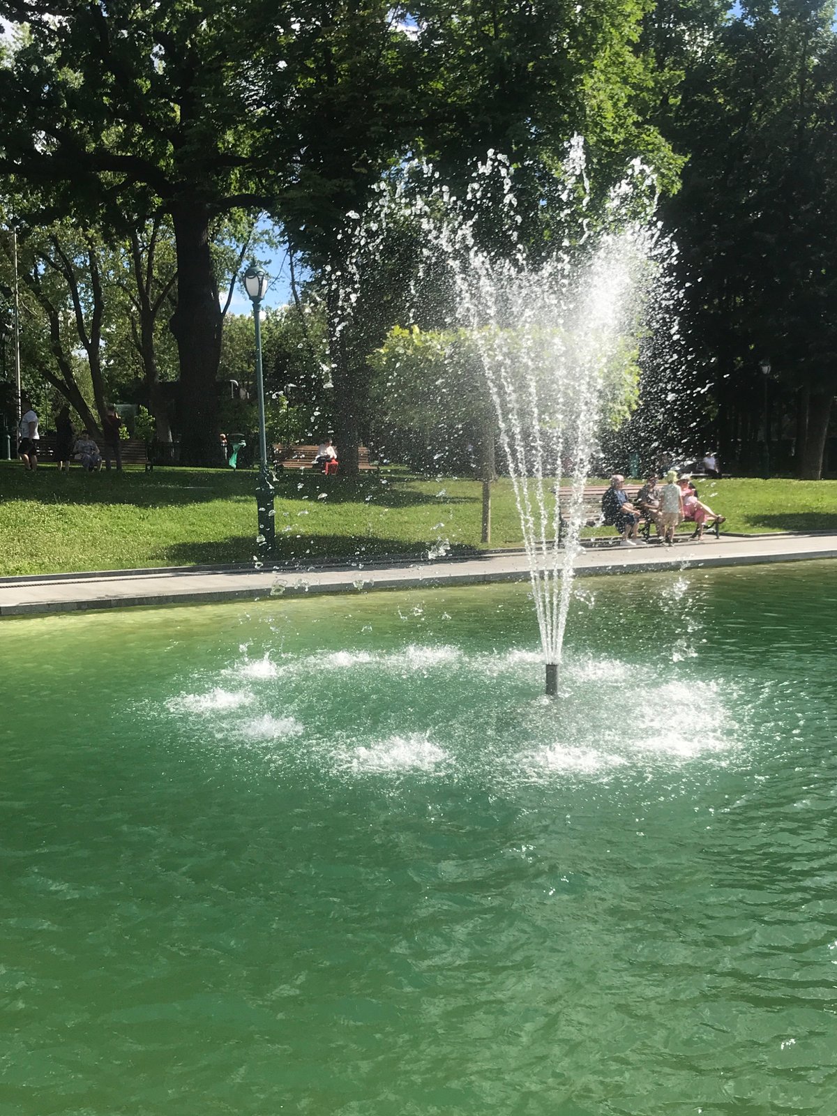 Park fountains and waterfalls in Kharkiv Ukraine