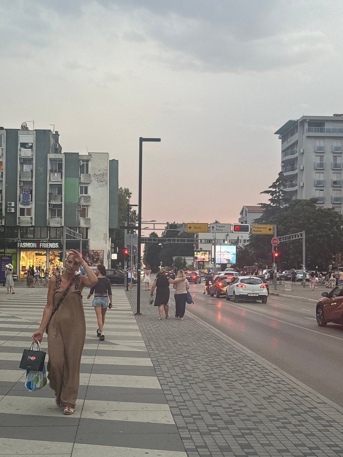 Sunset hour along Bar's waterfront and city streets