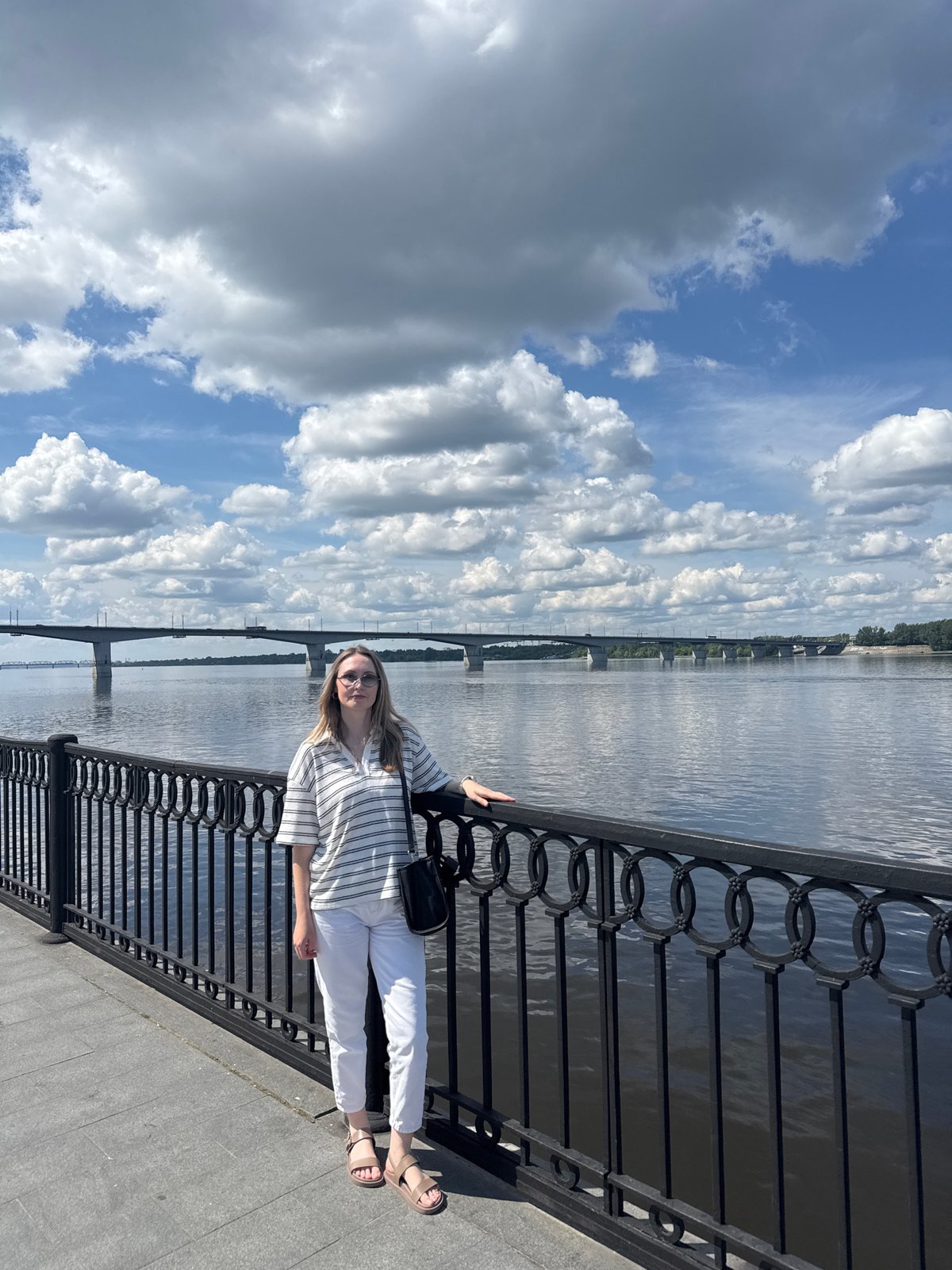 Summer morning on the Kama River embankment in Perm