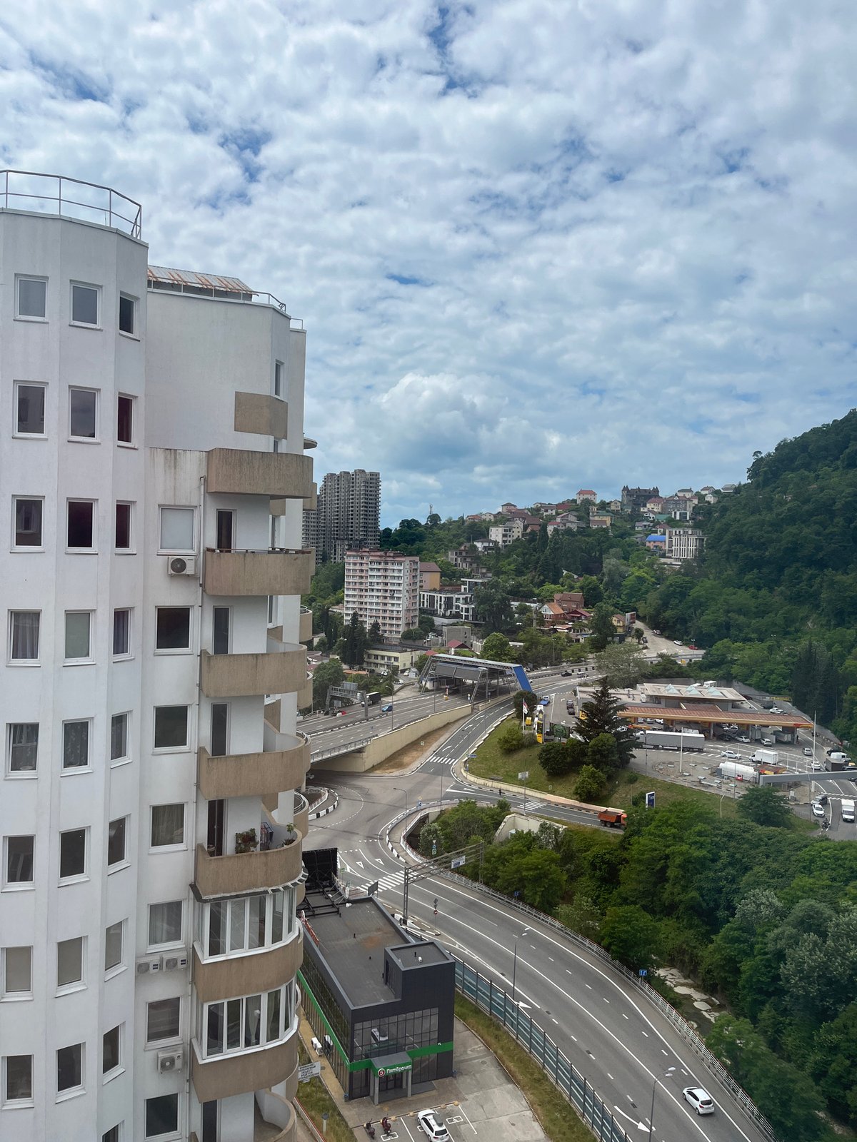 Morning stroll through residential Sochi neighborhoods with urban views