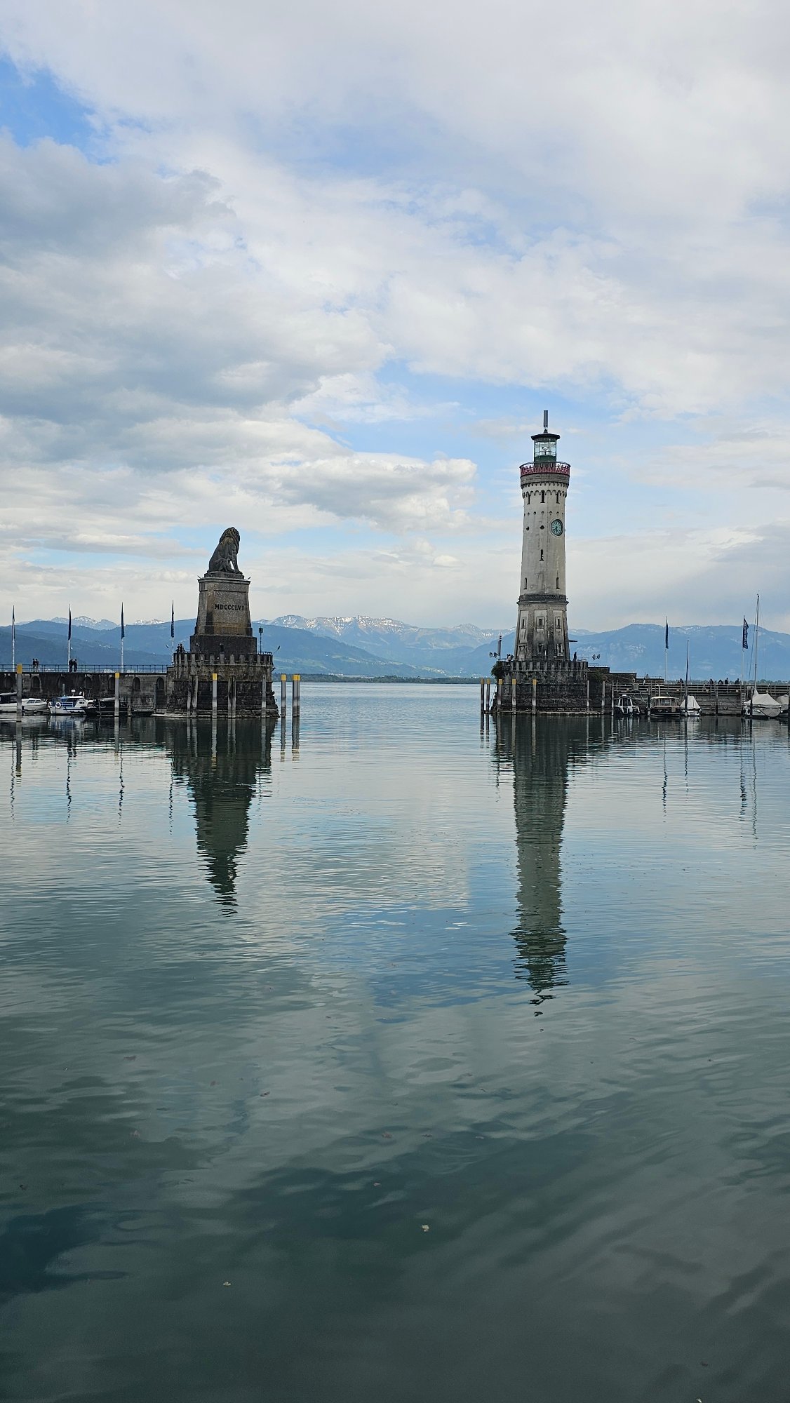 Harbor view captured at Lindau showing iconic landmarks