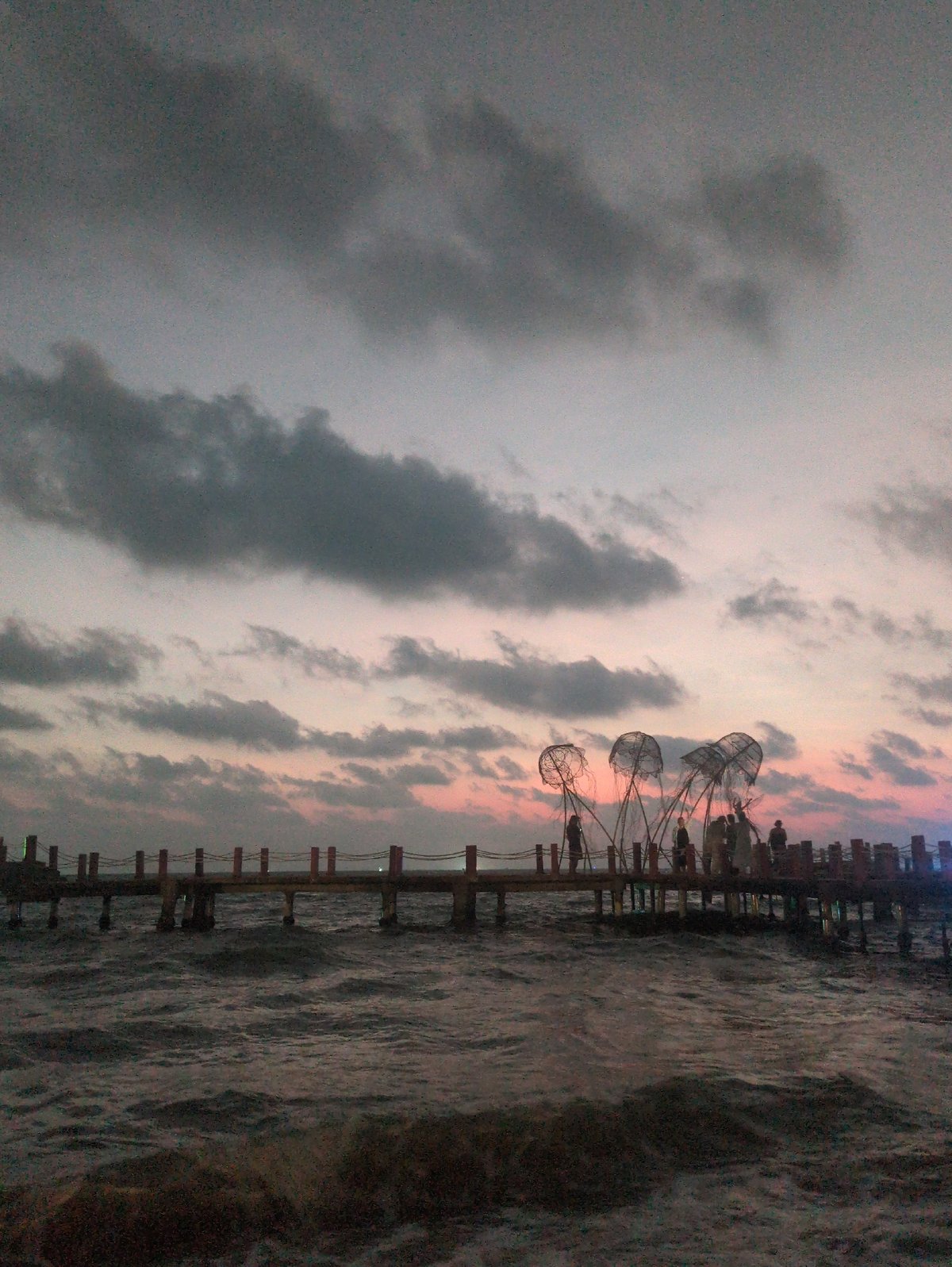 Marine-themed wire sculptures spotted on Phú Quốc waterfront pier