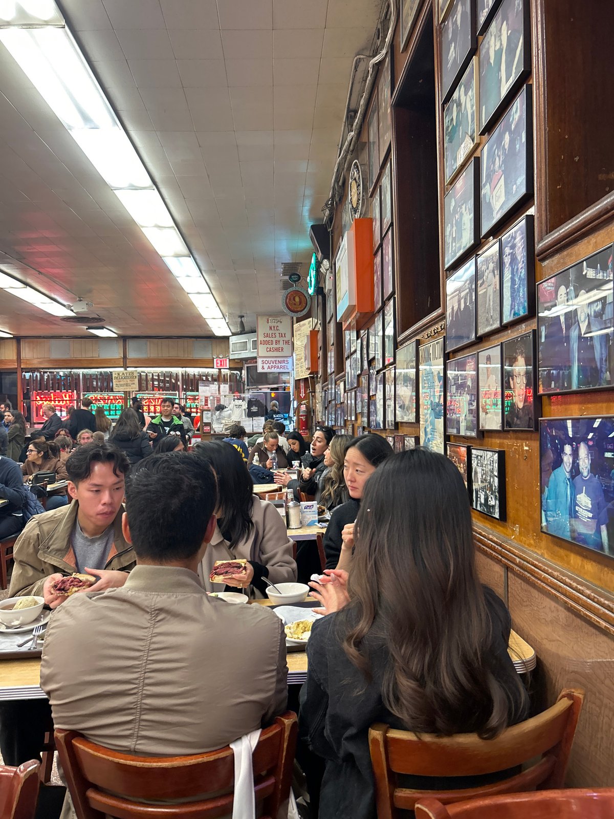 Early morning dining experience documented at Katz's Delicatessen