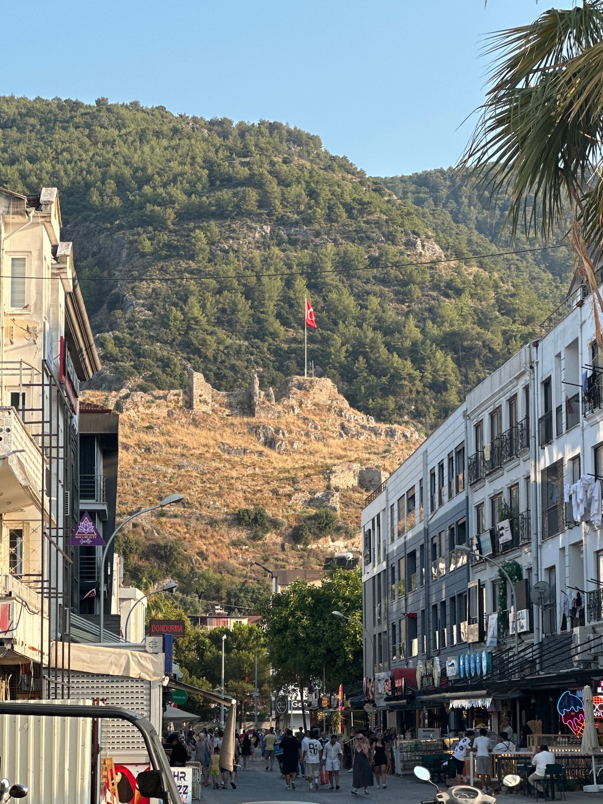 Street views and ancient ruins above Fethiye's town center