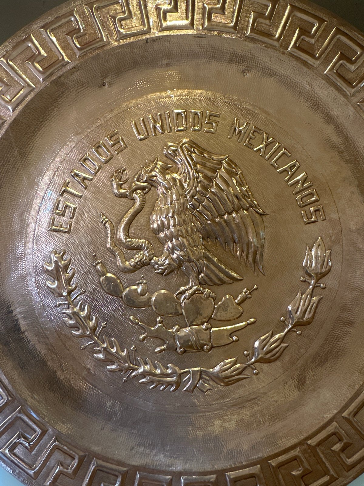 Mexican coat of arms copper plate documented in Santa Clara