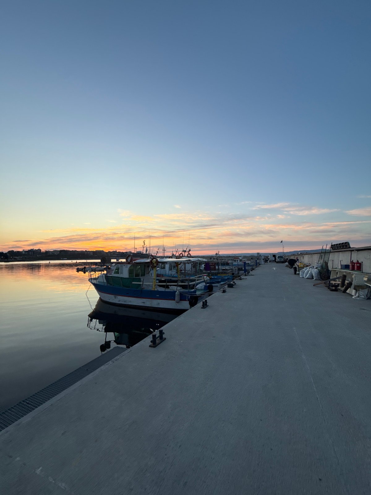 Sunset documented across historic Nesebar waterfront and streets