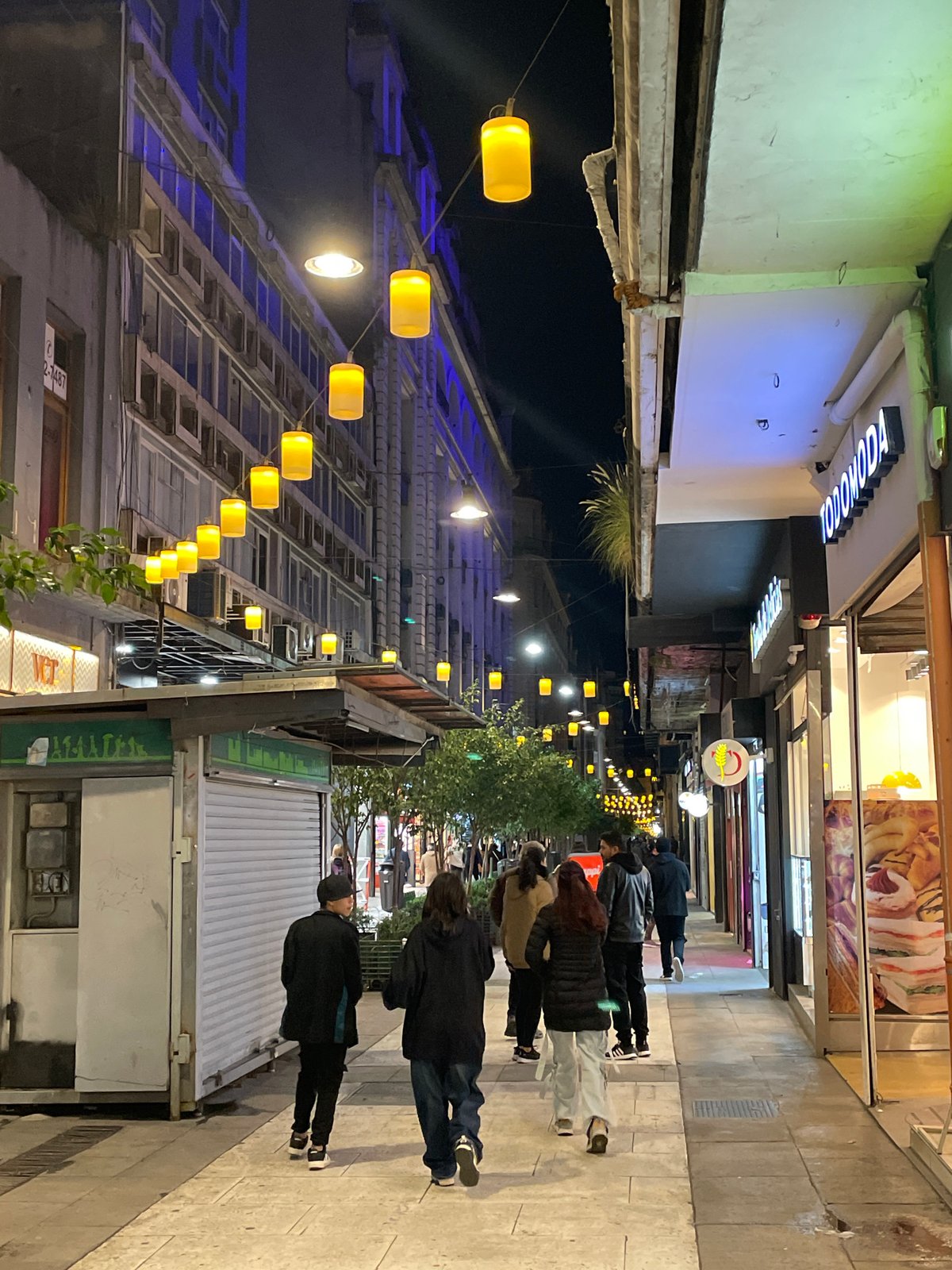 Evening foot traffic documented around Buenos Aires shopping district