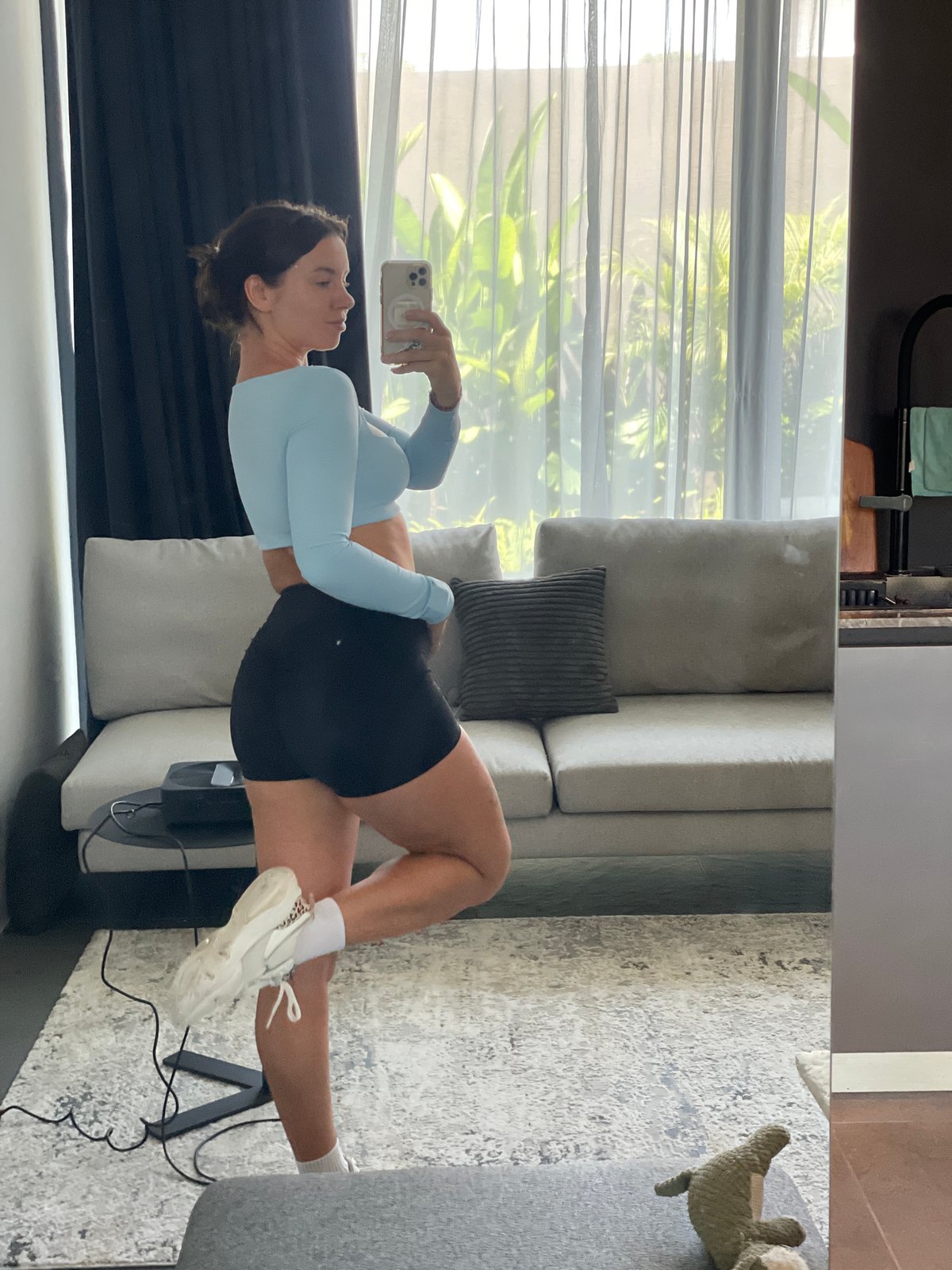 Mirror selfie session in a modern Kediri apartment