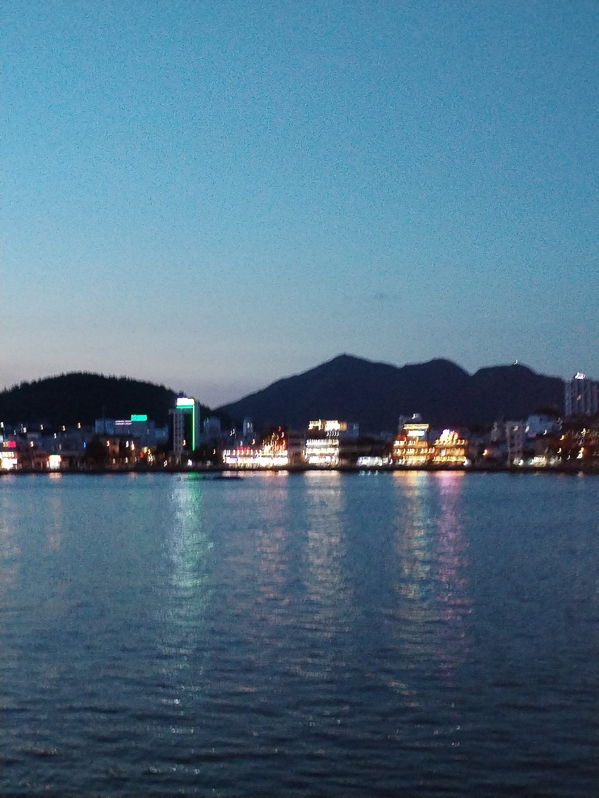 Dusk waterfront scene captured in Nha Trang, Vietnam