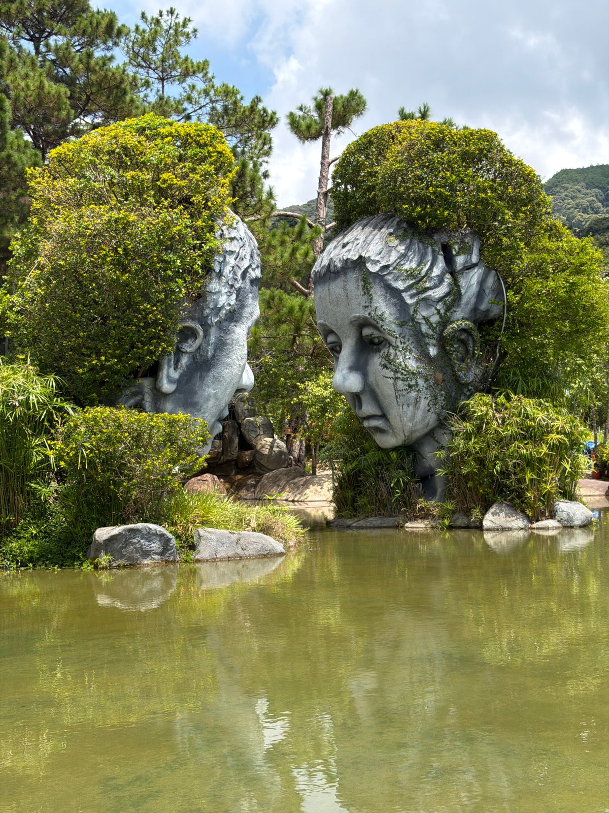 Sculptural park scenes in Da Lat's outdoor attraction