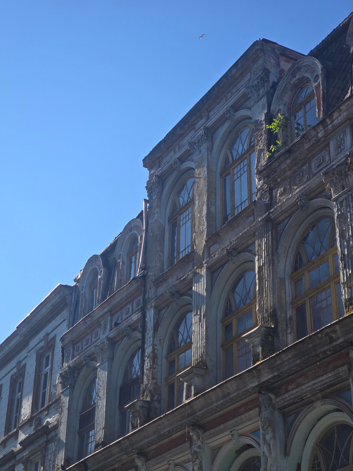 Morning documentation of Plovdiv's historic architecture and town square