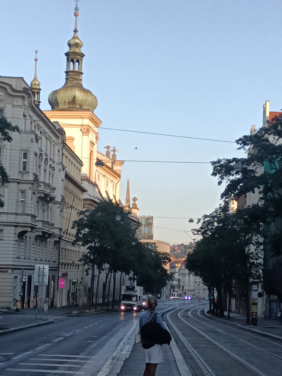 Prague tram corridor and classical boulevard, multiple angles