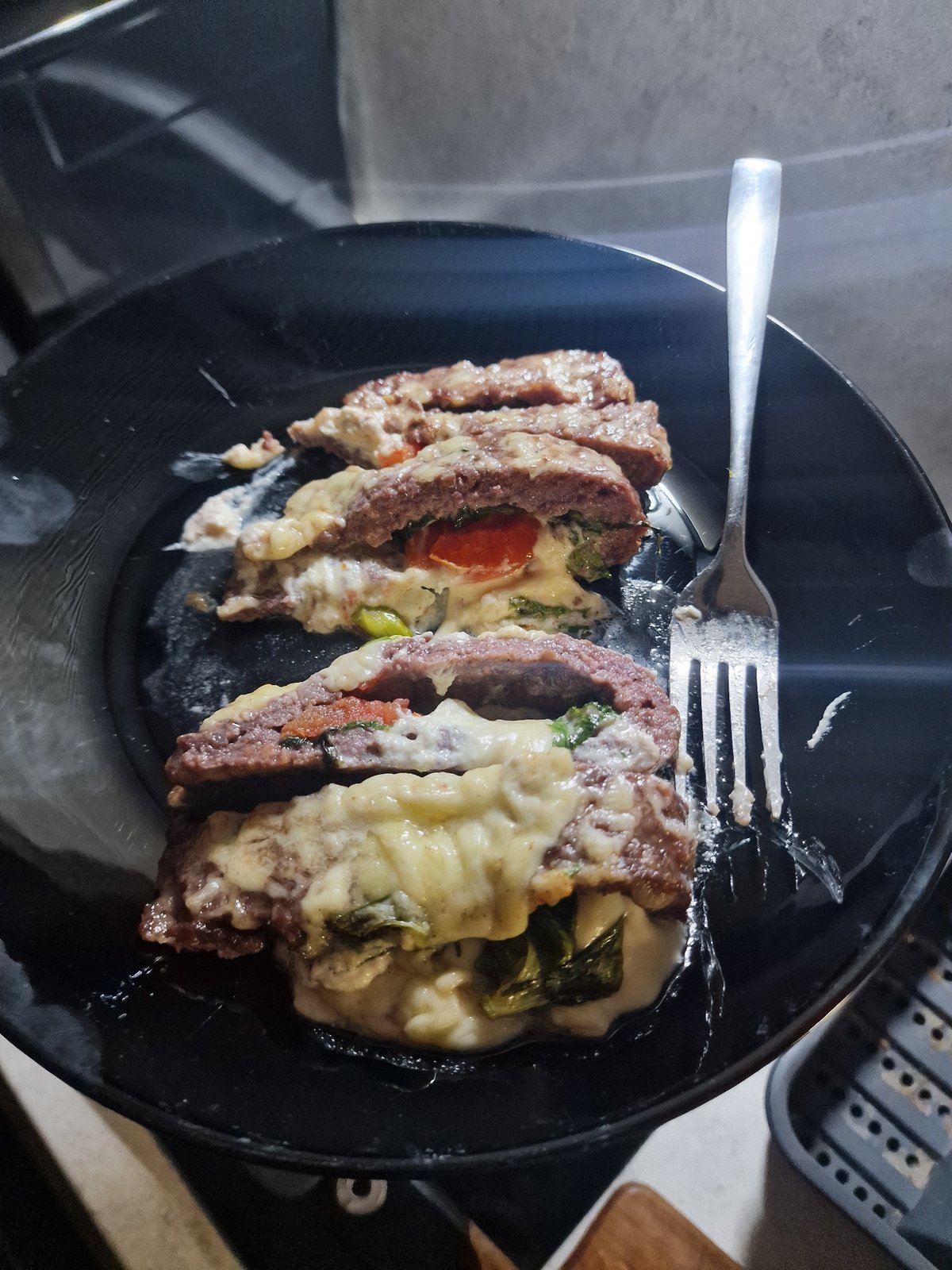 Home-cooked meatloaf dinner prepared in Sofia kitchen