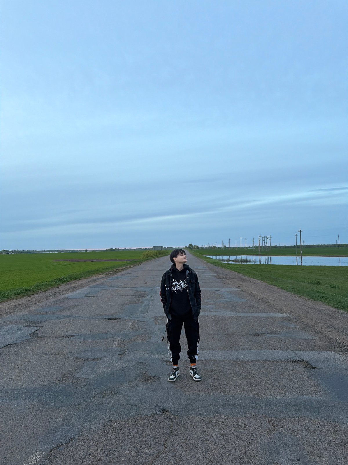 Flooding observed in rural Azyakul', Russia fields and roads
