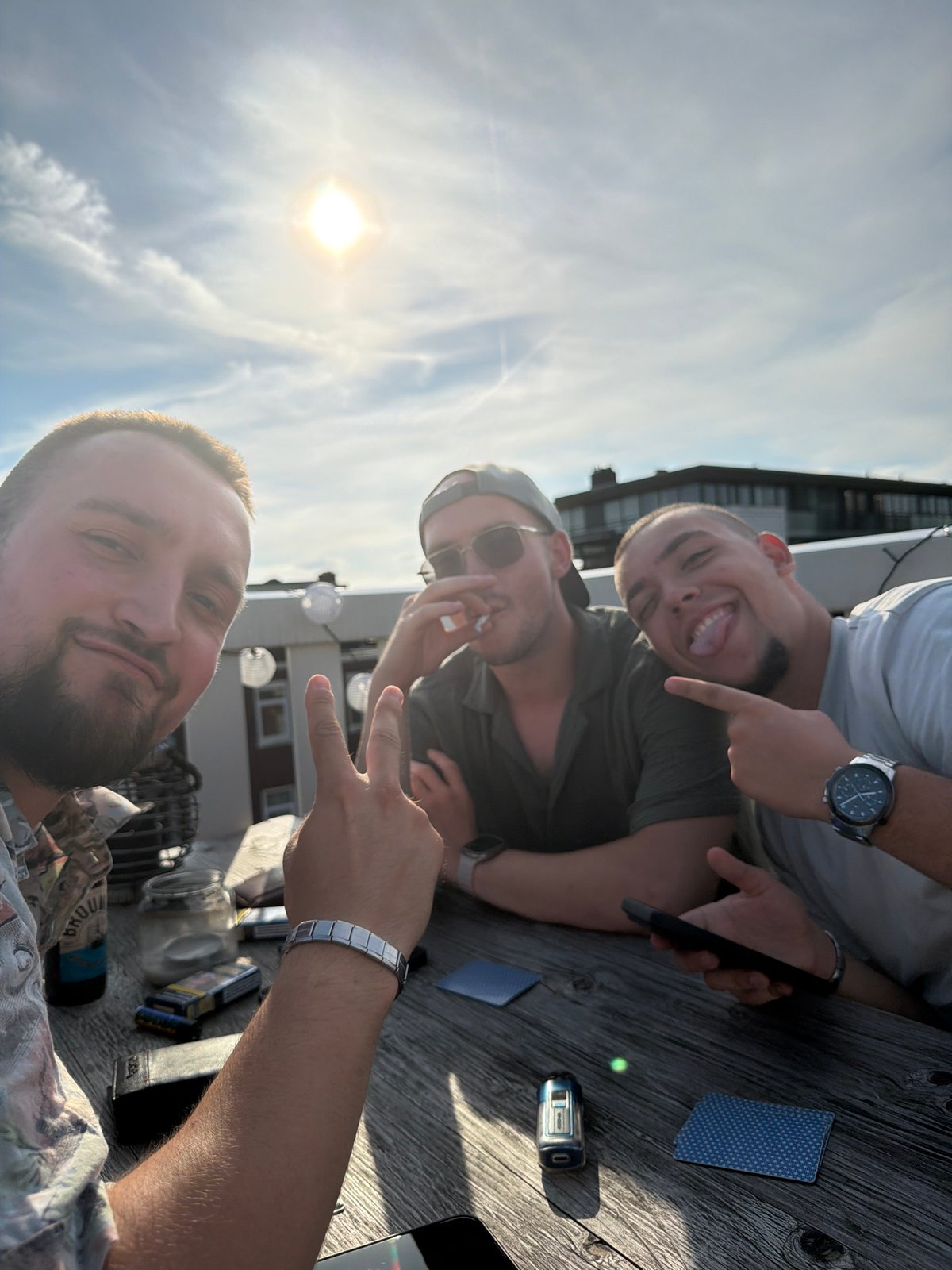 Rooftop views over Amsterdam on a sunny afternoon
