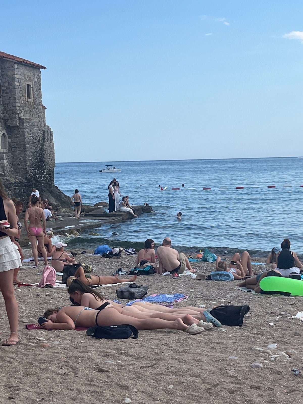 Summer afternoon across Budva's beach and Old Town