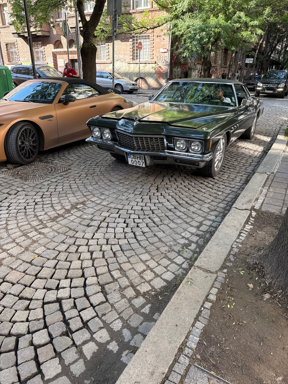 Luxury car gathering observed on Sofia cobblestone streets