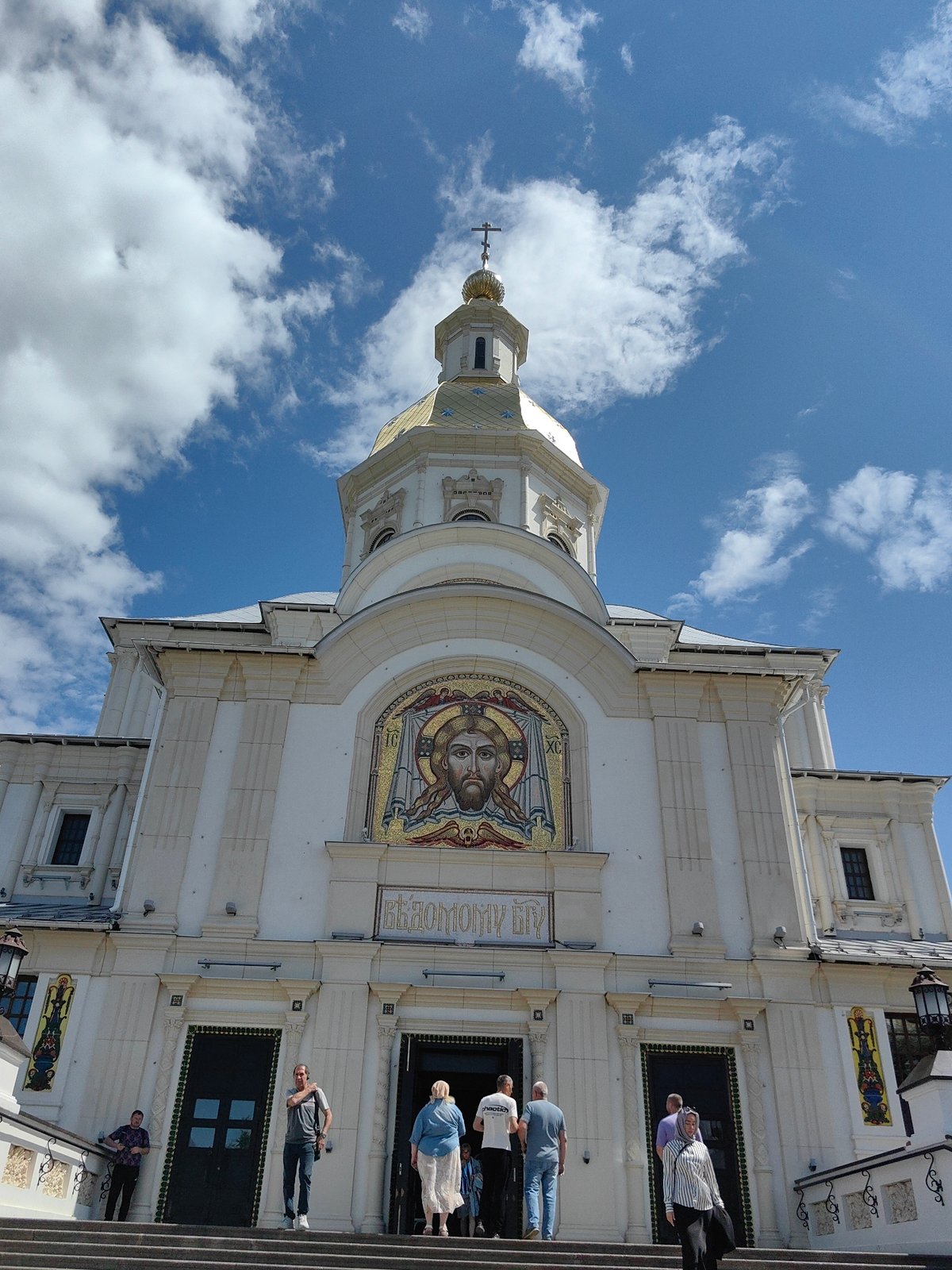Inside the Diveevo Monastery complex, cathedral by cathedral
