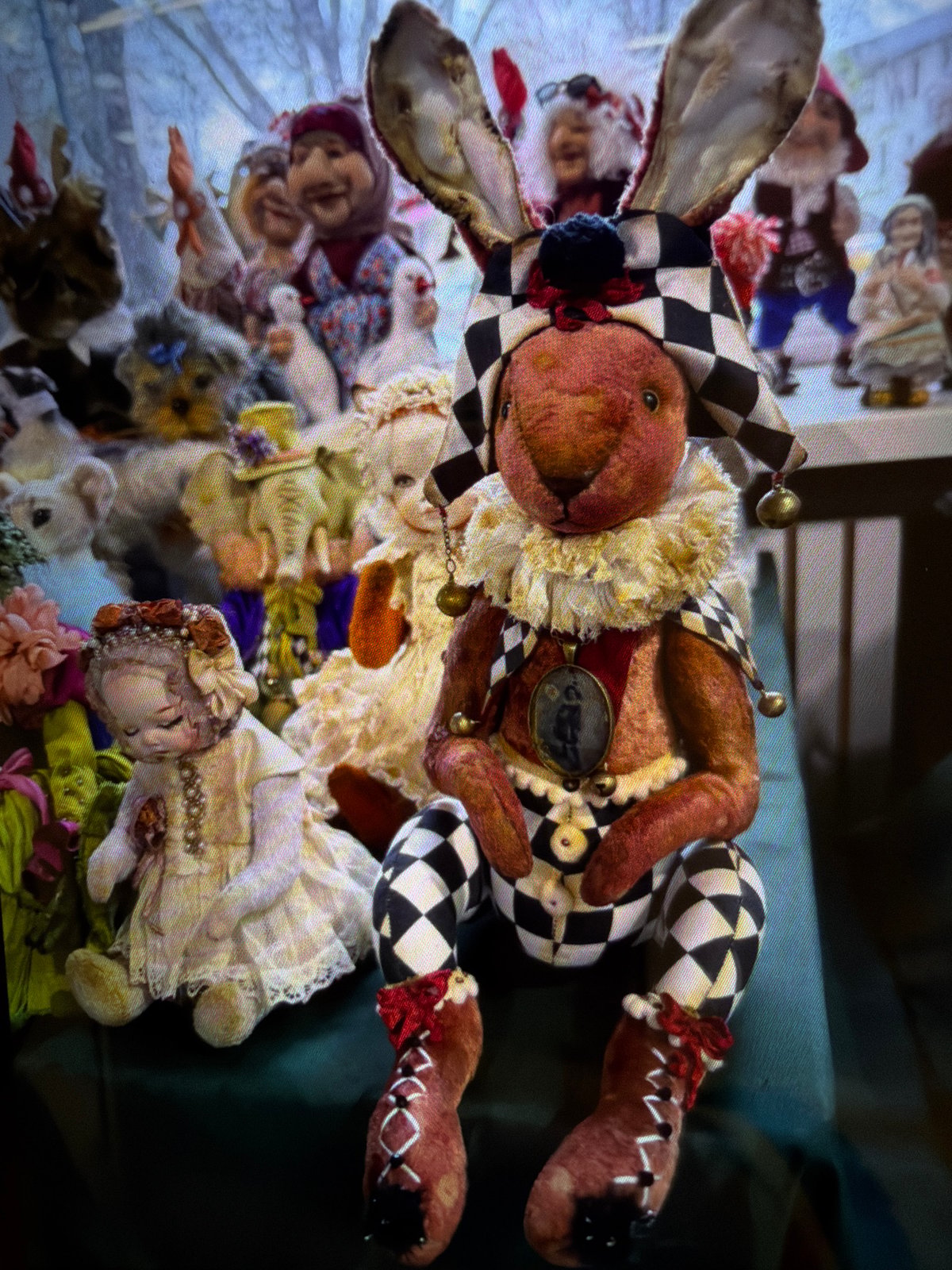 Handmade Dolls Including Rabbit-Head Jester Displayed in Moscow