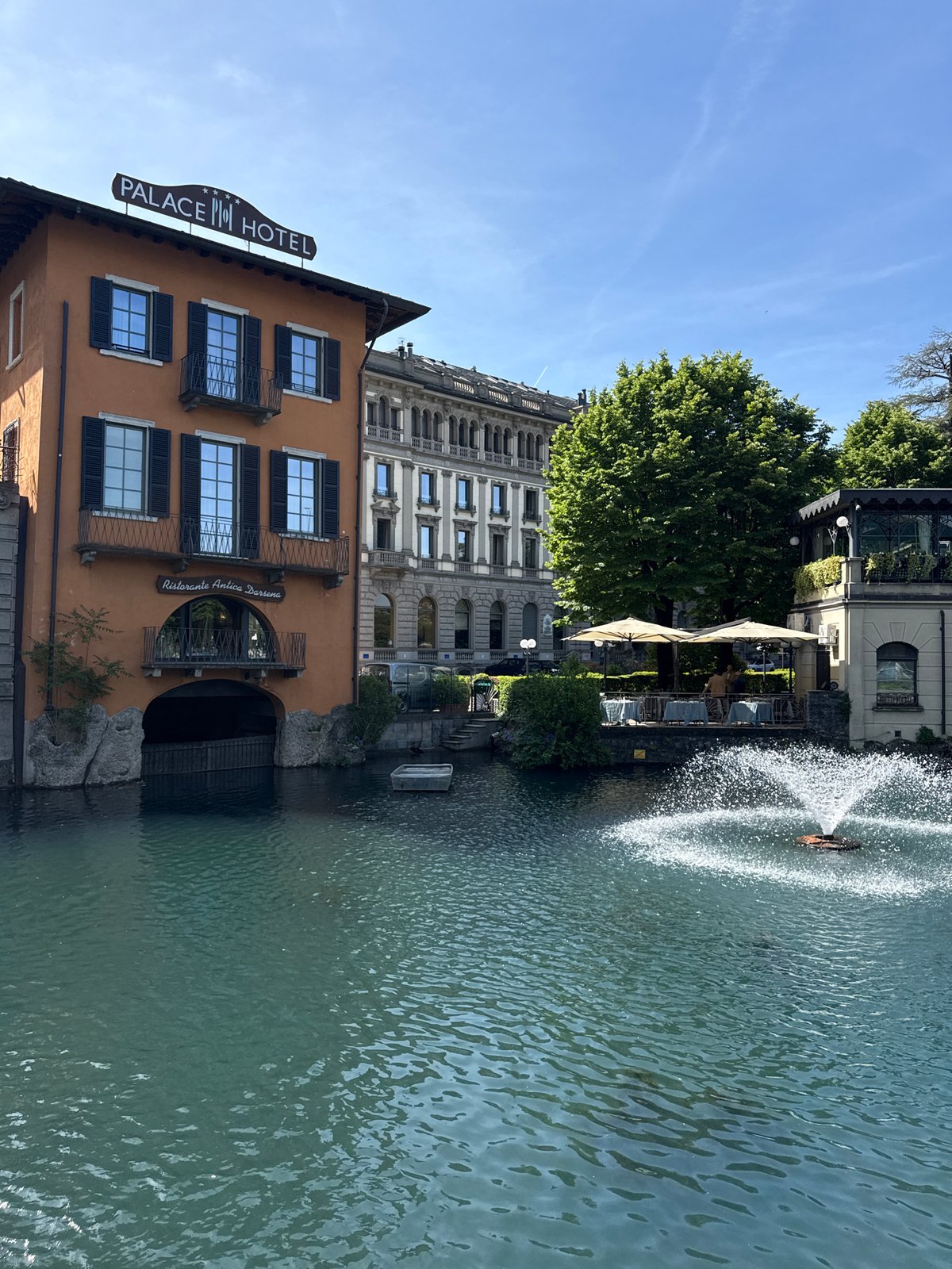 Morning scenes documented across Como's hotels, shops, and transit