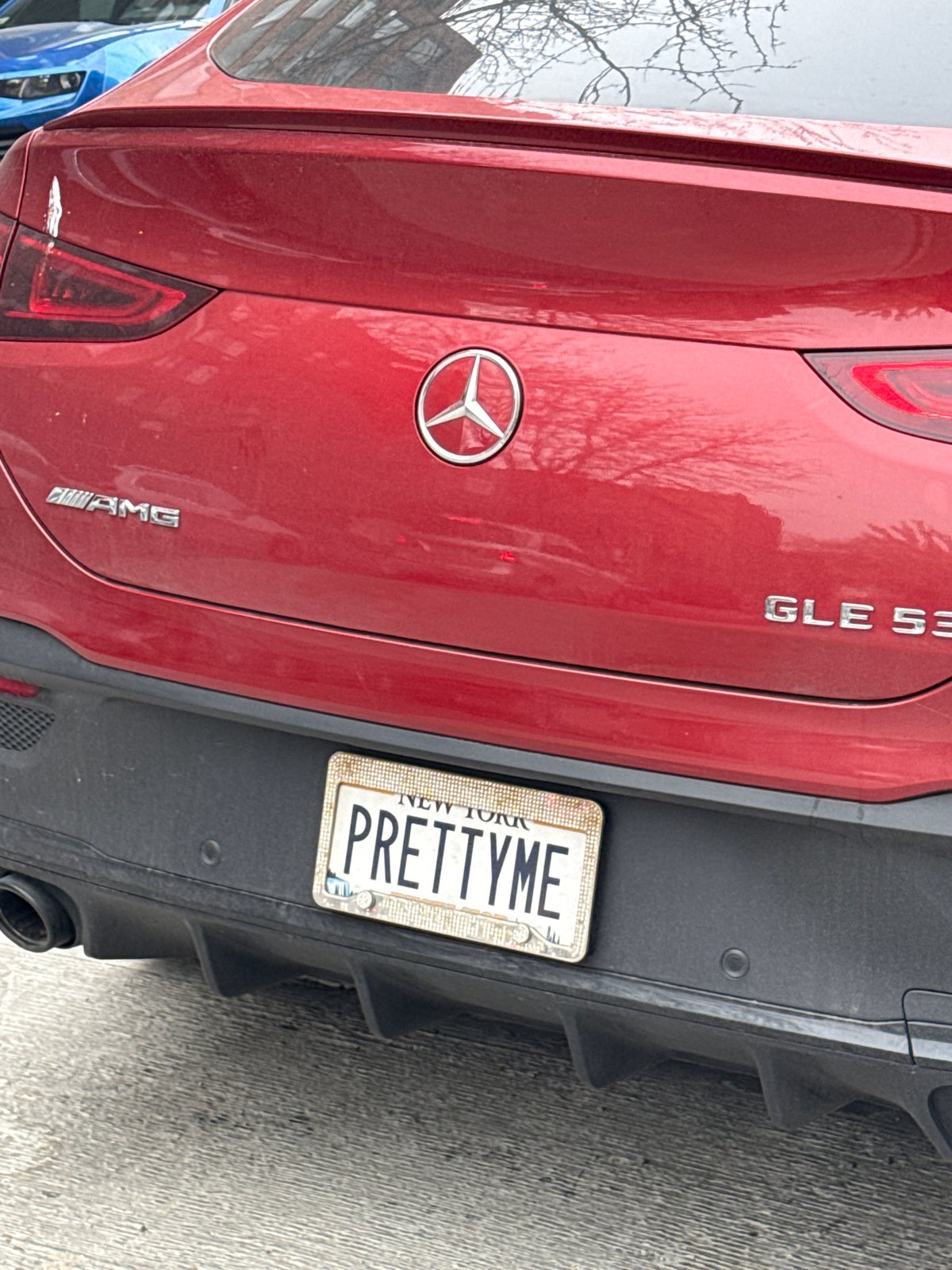 Red Mercedes AMG with 'PRETTYME' plates spotted in NYC