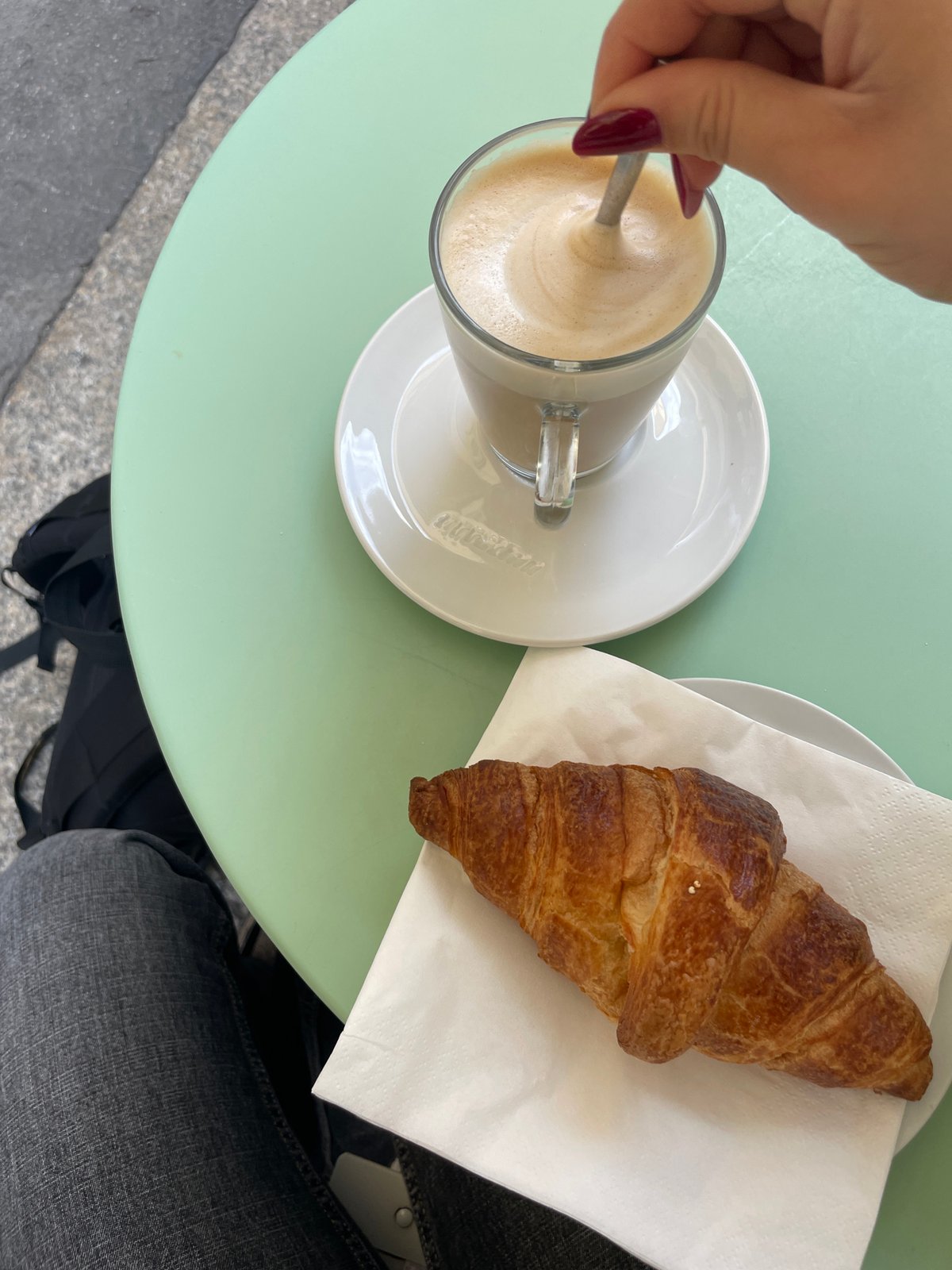 Morning scenes captured in Milan: breakfast table, office space