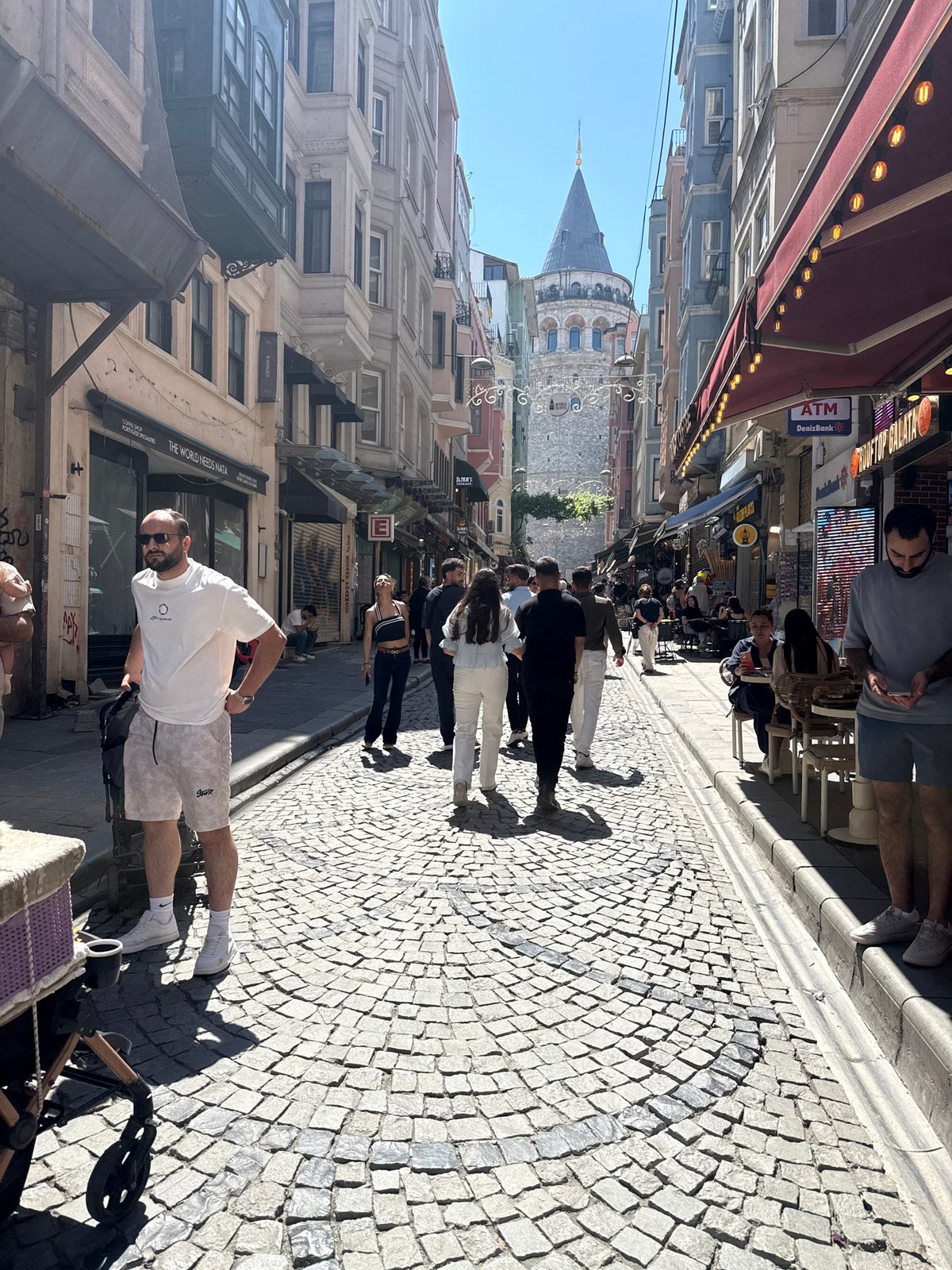 Morning street life documented around Galata Tower in Istanbul