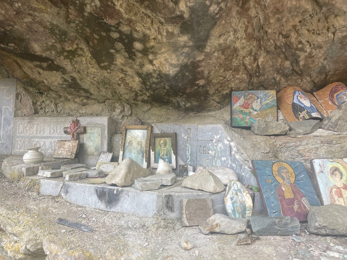 Visitor documented at natural religious shrine near Sofia