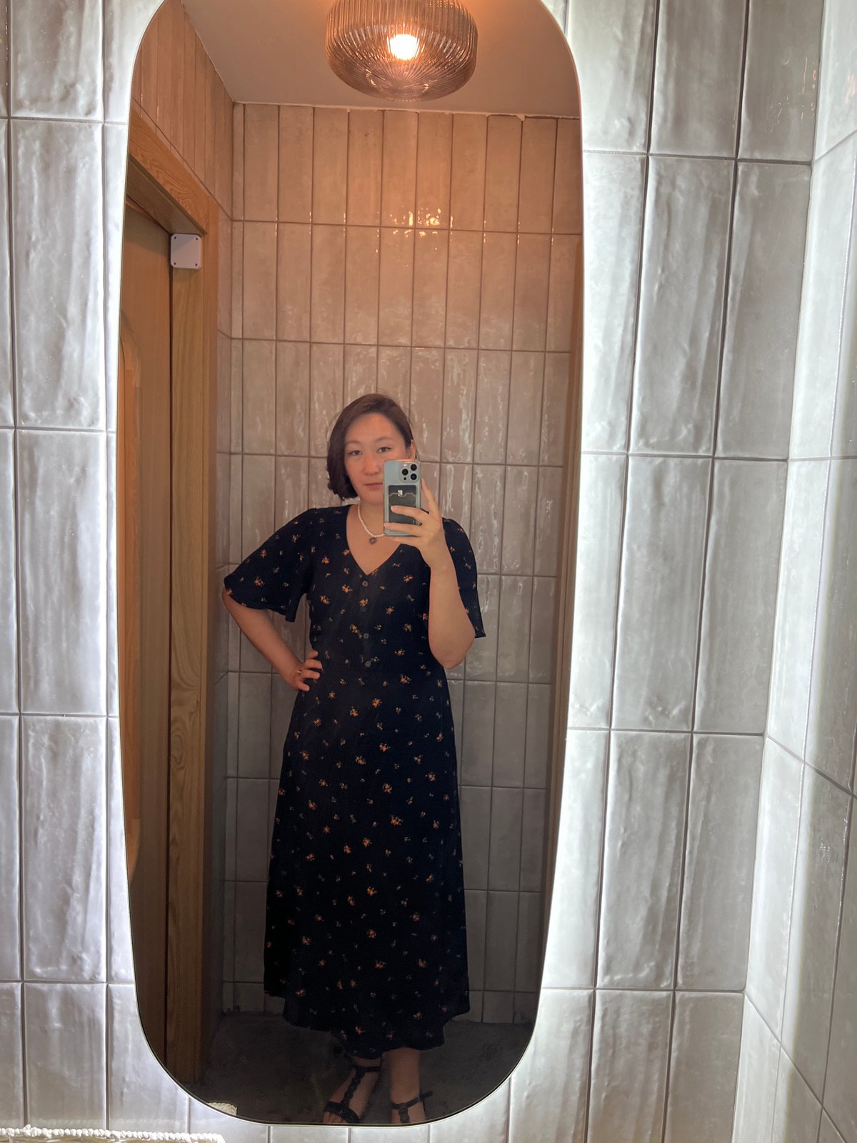 Getting ready near a Khabarovsk café with a morning-evening vibe
