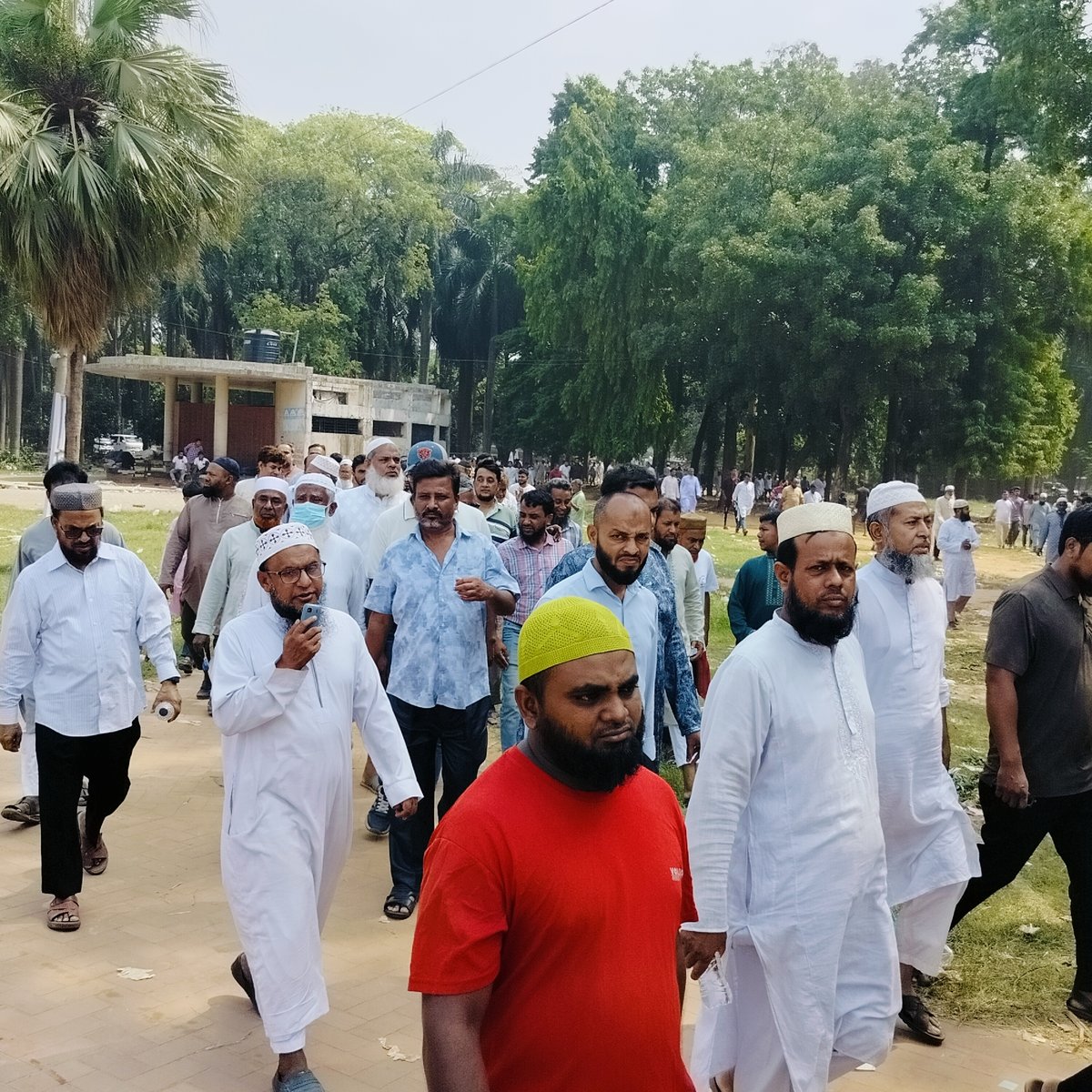 Jamaat-e-Islami political gathering with temporary structures observed in Dhaka