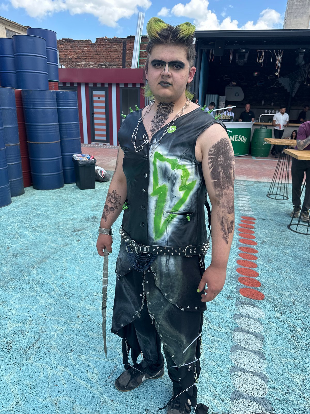 Punk-styled youth spotted in outdoor Sofia area