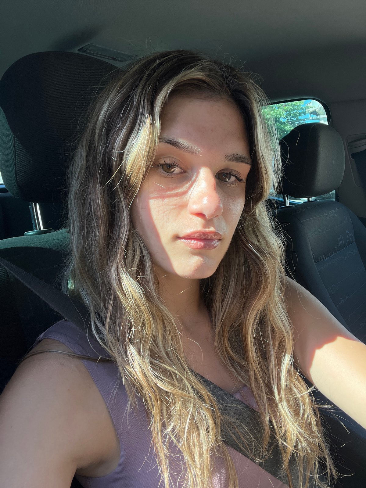Casual car ride selfies near Tsarevo on the Black Sea coast