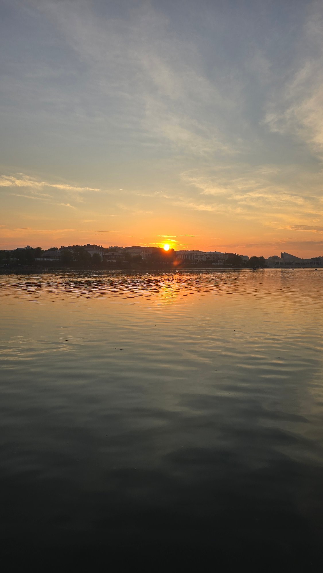Sunset views and waterfront scenes along Kazan's Kazanka River