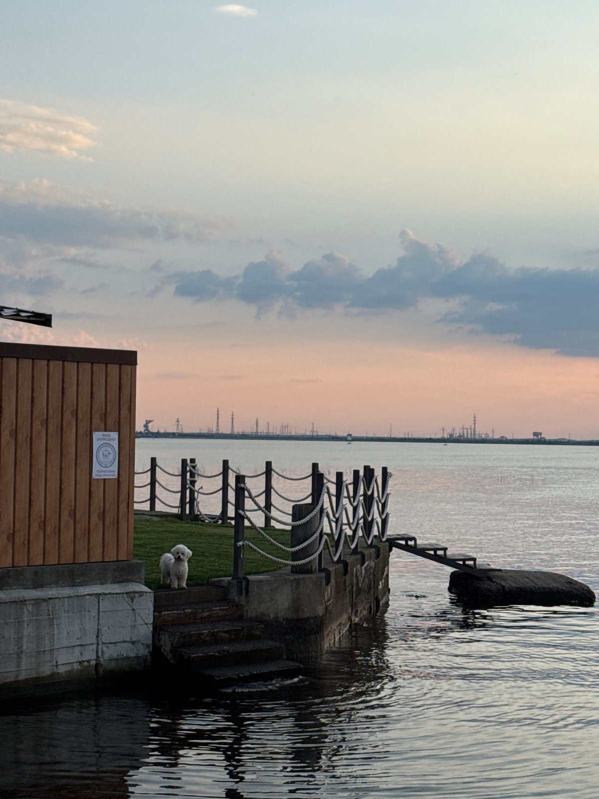 Evening scenes around Chaikovsky waterfront area