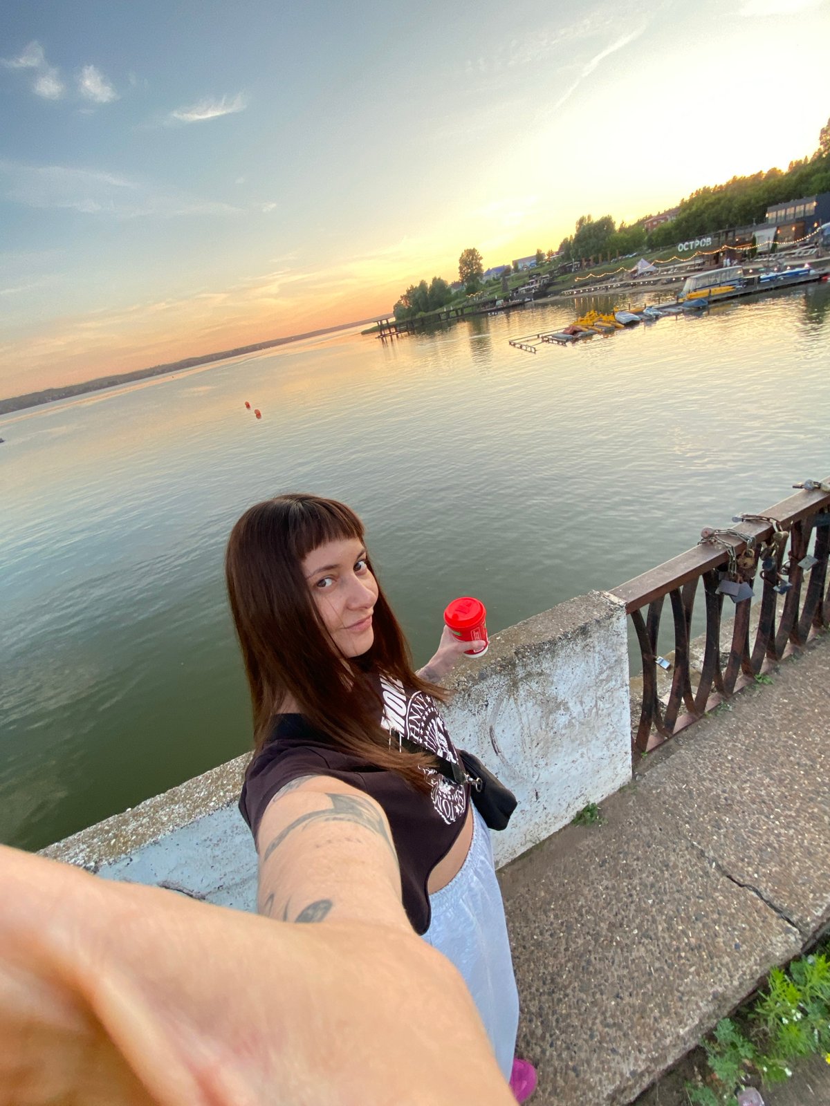 Sunset along the Kama River embankment in Votkinsk