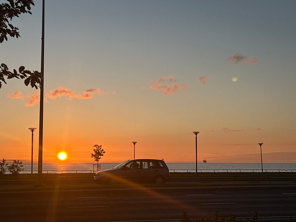 Sunset observed over Tallinn Bay from Pirita coastal road