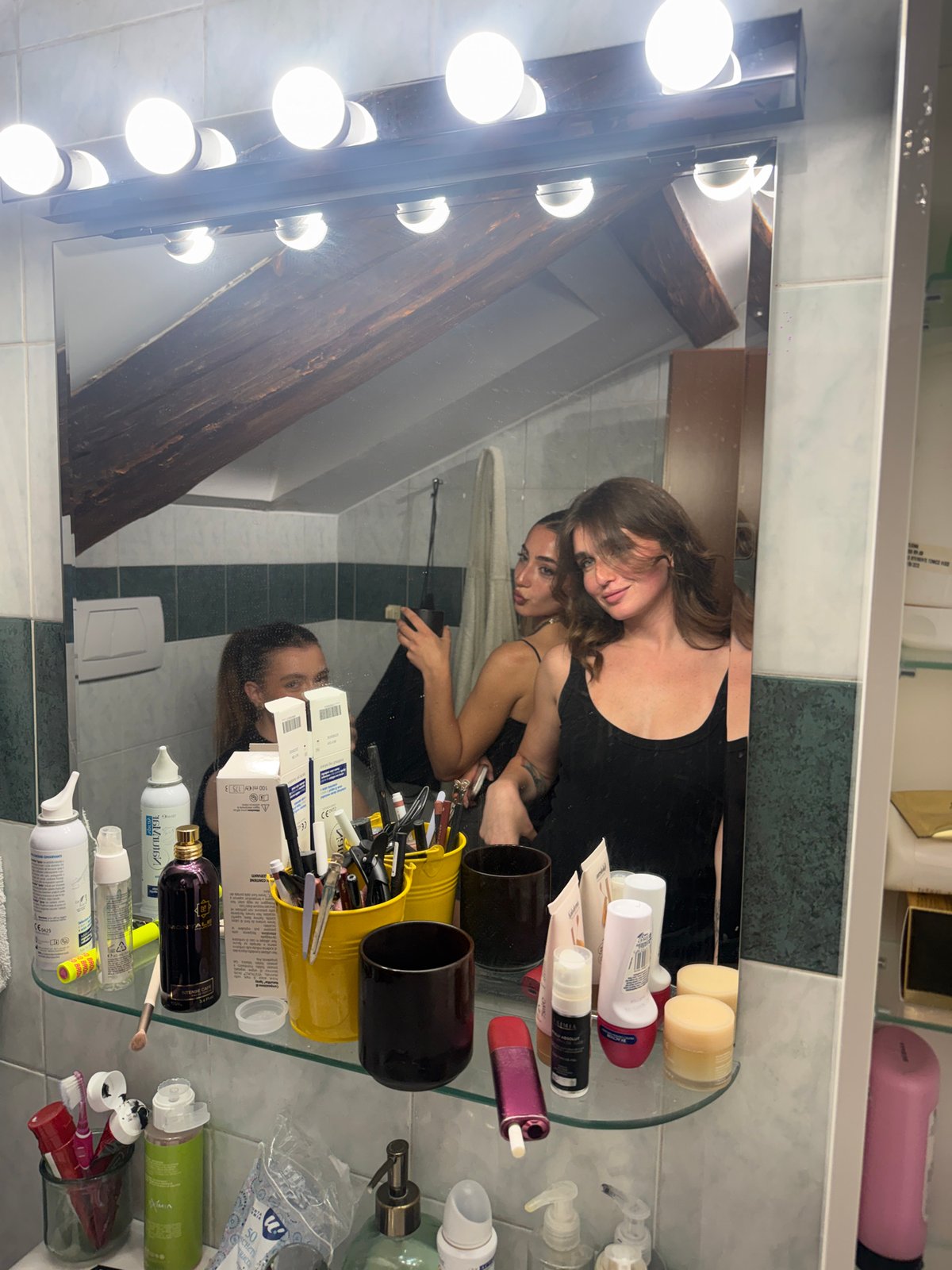 Evening moments captured in Milan: mirror selfie, nighttime car ride