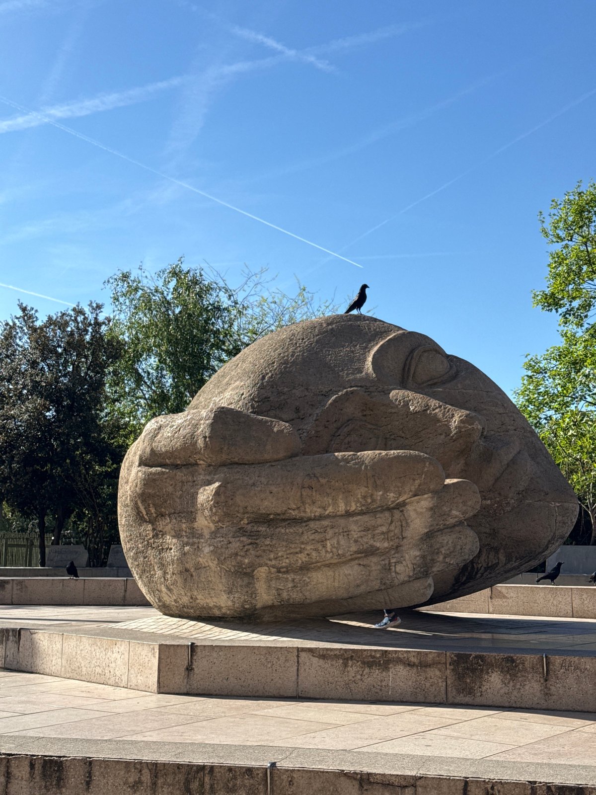 Paris morning scenes feature stone sculpture and Gothic architecture