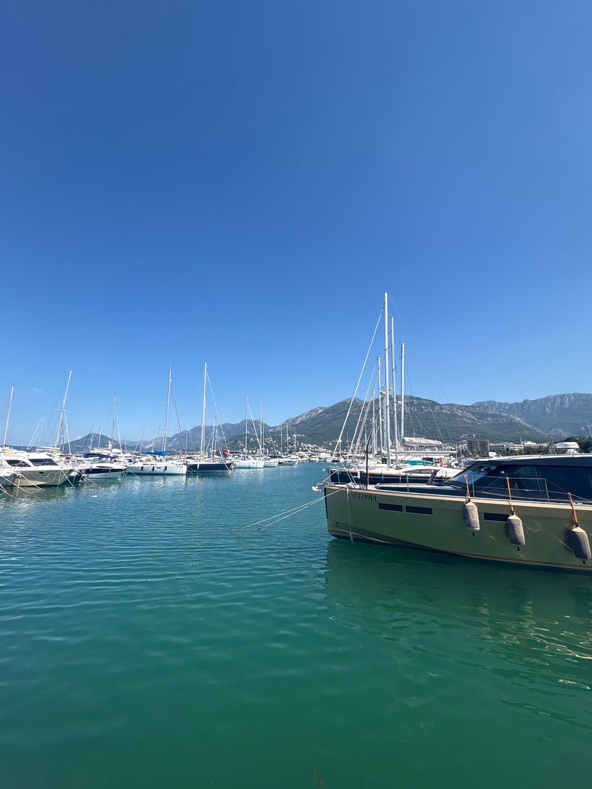 Morning around Bar, Montenegro's marina and city streets