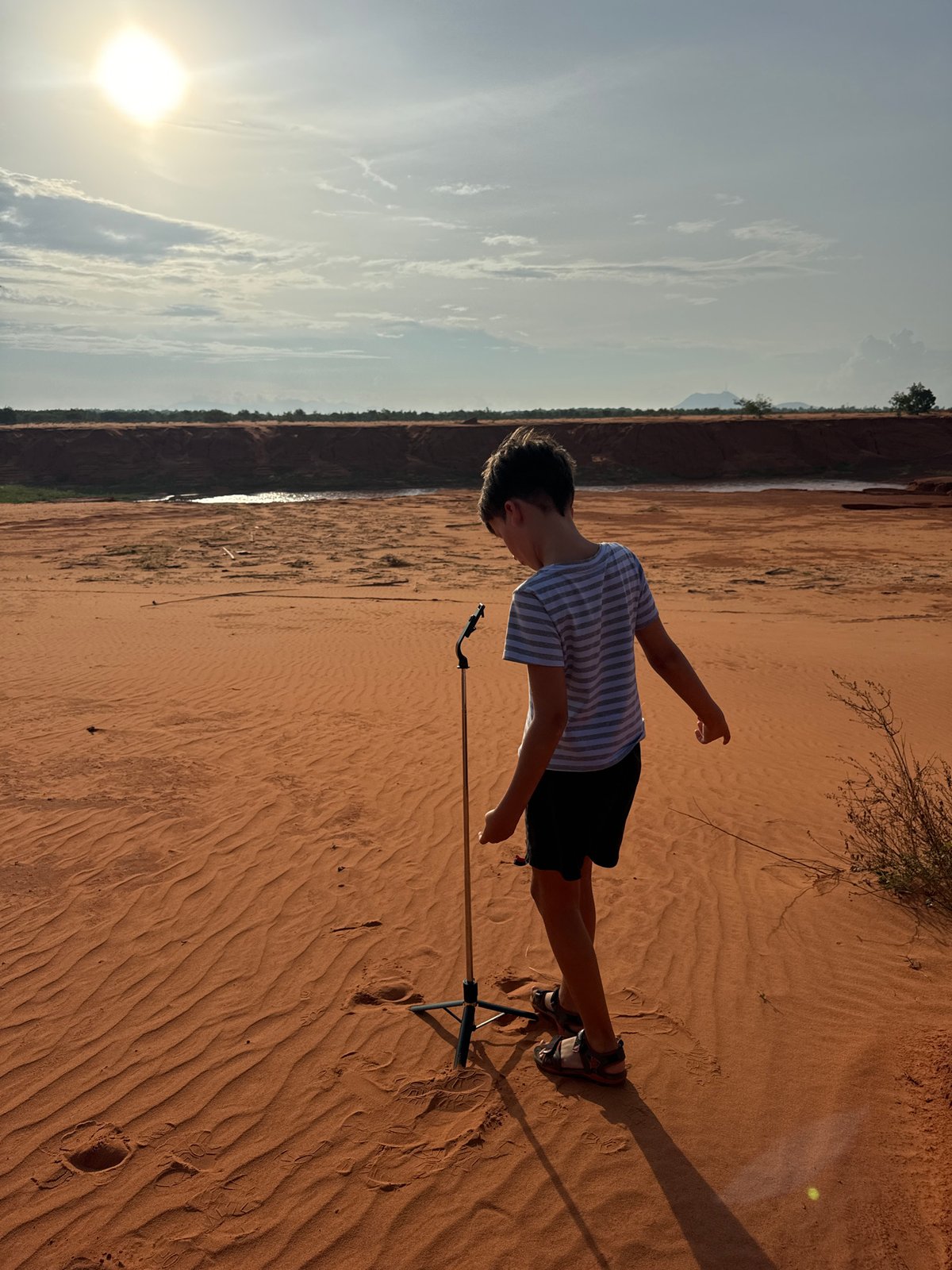 Exploring Mui Ne's red sand dunes on a sunny morning