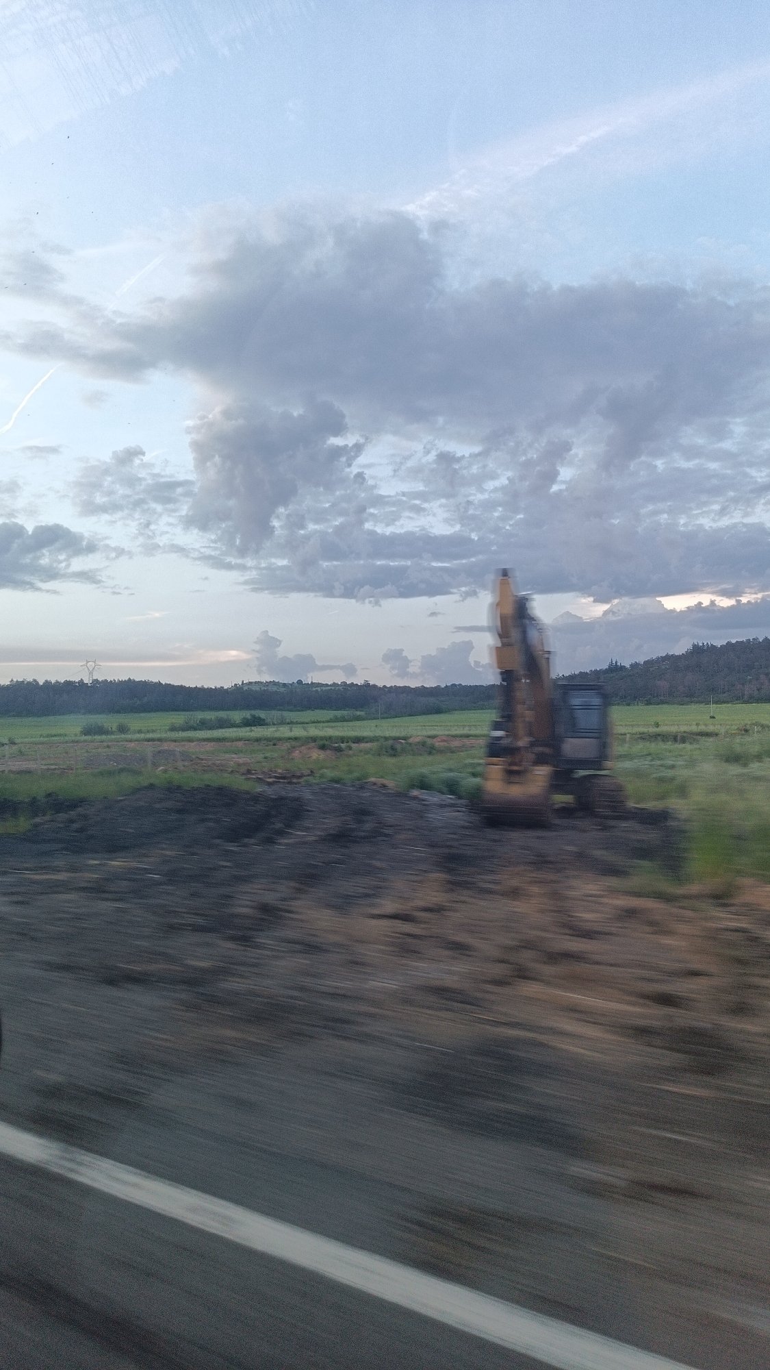 Vehicle journey documented through blurred roadway images near Burgas