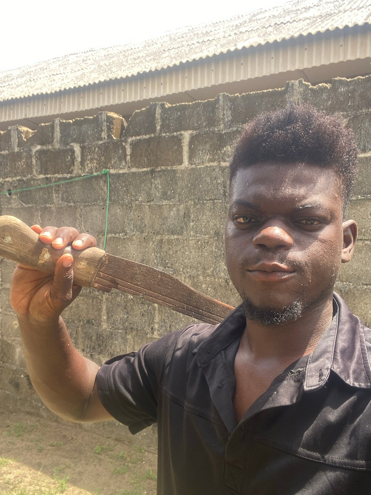 Person with machete observed in urban area